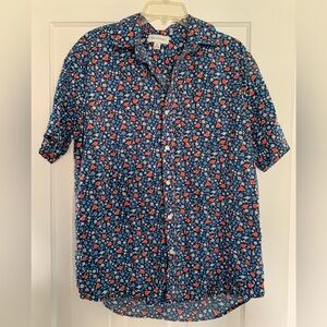 Free Assembly cotton linen blend floral shirt